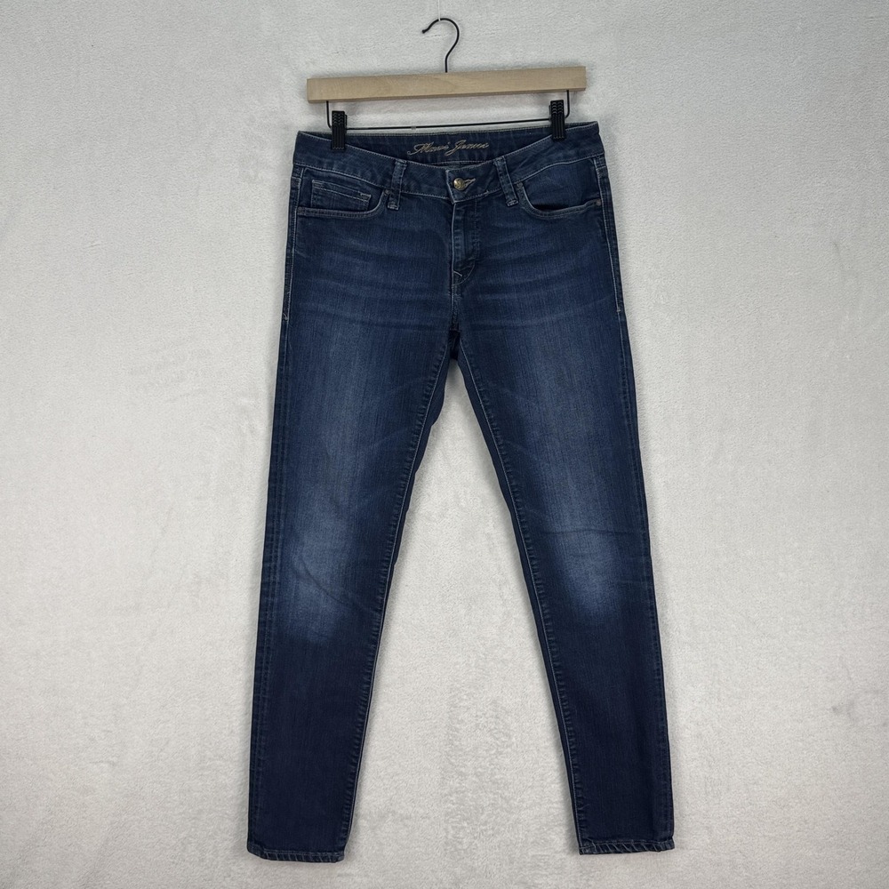 Mavi Jeans Womens 30 Blue Skinny Stretch Denim Mid Rise Tapered Leg Zip Fly